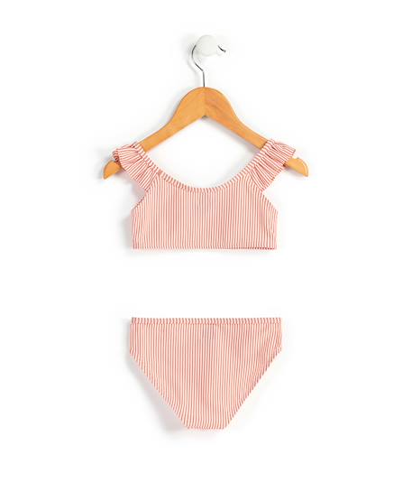 Maillot de bain fille Fond blanc raye rose 3 - vertbaudet enfant 