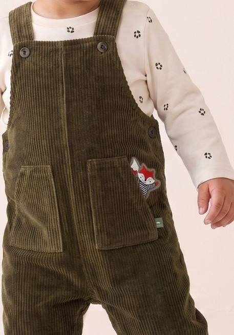 Ensemble salopette + haut bébé garçon Kaki 2 - vertbaudet enfant 
