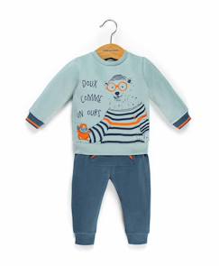 -Ensemble pantalon + haut 100% coton bébé garçon