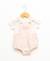 Ensemble salopette + haut 100% coton bébé fille Fond naturel raye rose 1 - vertbaudet enfant 