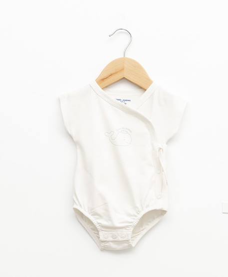 Ensemble bloomer + haut 100% coton bébé garçon Fond blanc casse raye bleu 4 - vertbaudet enfant 