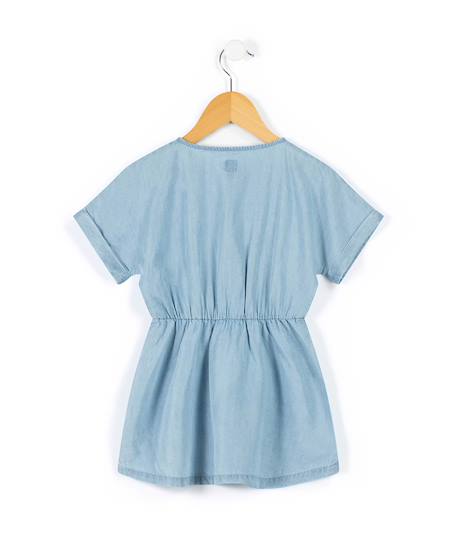 Robe manches courtes fille Denim clair 3 - vertbaudet enfant 
