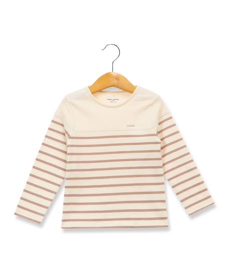 Fille-T-shirt, sous-pull-Mariniere manches longues 100% coton fille
