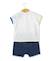 Ensemble short + haut 100% coton bébé garçon Fond naturel raye bleu 4 - vertbaudet enfant 