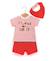 Ensemble short + haut 100% coton bébé garçon Fond blanc optic raye rouge 1 - vertbaudet enfant 