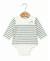 Body manches longues bébé Fond naturel raye kaki 3 - vertbaudet enfant 