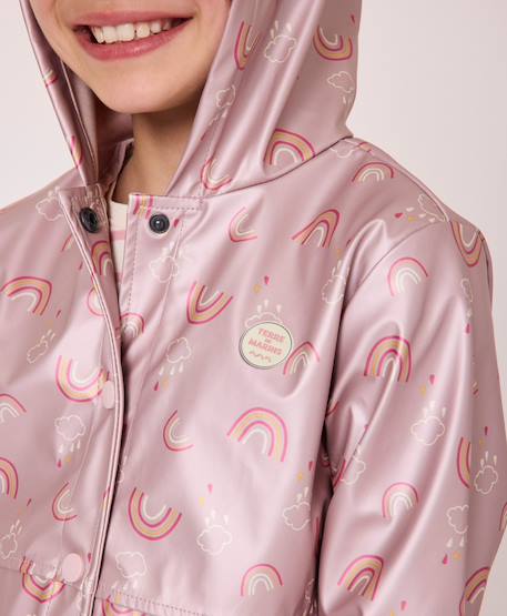 Ciré imperméable fille Fond rose irise imprime 2 - vertbaudet enfant 