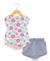 Ensemble short + haut 100% coton bébé fille Imprime rose fond blanc casse 1 - vertbaudet enfant 