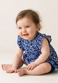 -Ensemble robe + bas 100% coton bébé fille