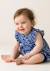 Ensemble robe + bas 100% coton bébé fille Fond bleu imprime blanc 1 - vertbaudet enfant 