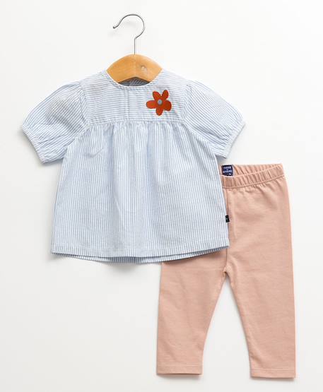 Bébé-Ensemble-Ensemble tunique + leggings 100% coton bébé fille