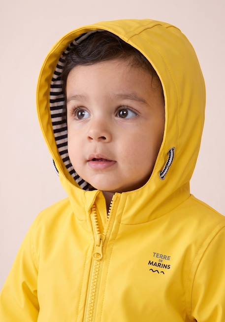 Ciré imperméable à capuche bébé garçon Jaune marin 2 - vertbaudet enfant 