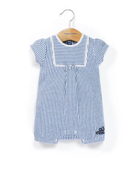 Combishort bébé fille Raye blanc / bleu 3 - vertbaudet enfant 