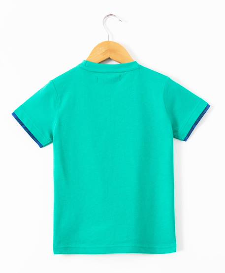 T-shirt manches courtes 100% coton garçon Vert 4 - vertbaudet enfant 
