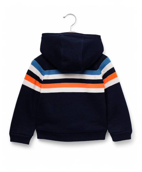 Veste tricot à capuche garçon Bleu navy 3 - vertbaudet enfant 