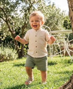 -Ensemble short + haut 100% coton bébé garçon