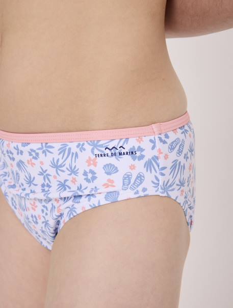 Maillot de bain fille Fond blanc imprime bleu/rose 4 - vertbaudet enfant 