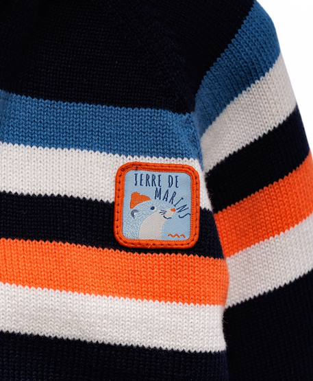 Veste tricot à capuche garçon Bleu navy 2 - vertbaudet enfant 