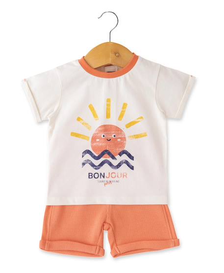 Bébé-Ensemble-Ensemble short + haut 100% coton bébé garçon