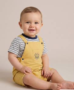 -Ensemble salopette + haut 100% coton bébé garçon