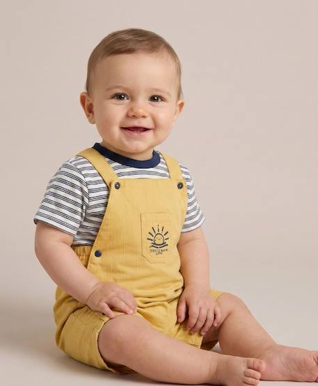 Bébé-Ensemble-Ensemble salopette + haut 100% coton bébé garçon