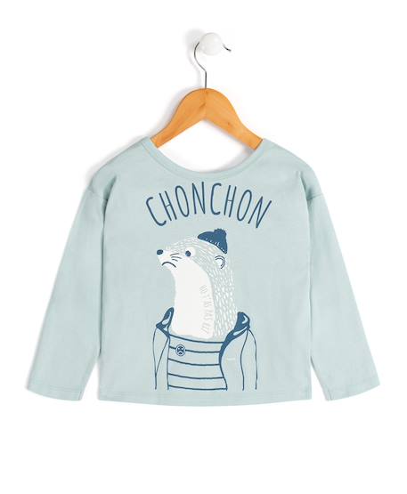 T-shirt manches longues 100% coton garçon Bleu 2 - vertbaudet enfant 