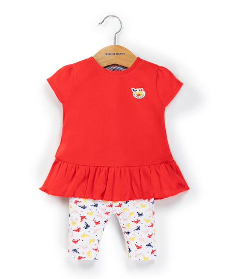 Bébé-Ensemble-Ensemble tunique + leggings 100% coton bébé fille