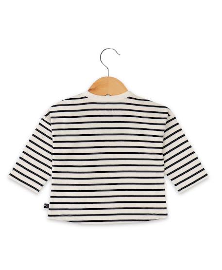Mariniere manches longues 100% coton bébé fille Fond blanc casse raye indigo 3 - vertbaudet enfant 
