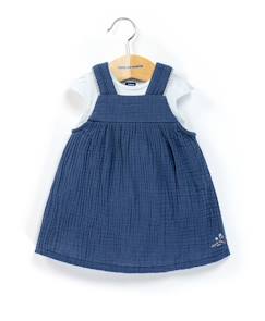 -Ensemble robe + haut 100% coton bébé fille