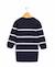 Robe manches longues fille Fond indigo raye blanc casse 3 - vertbaudet enfant 