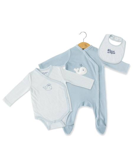 Ensemble bébé 3 pièces bébé garçon Bleu ciel 2 - vertbaudet enfant 
