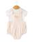Ensemble salopette + haut 100% coton bébé fille Naturel/ peche 1 - vertbaudet enfant 