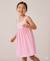 Robe sans manches 100% coton fille Fond blanc raye rose 1 - vertbaudet enfant 