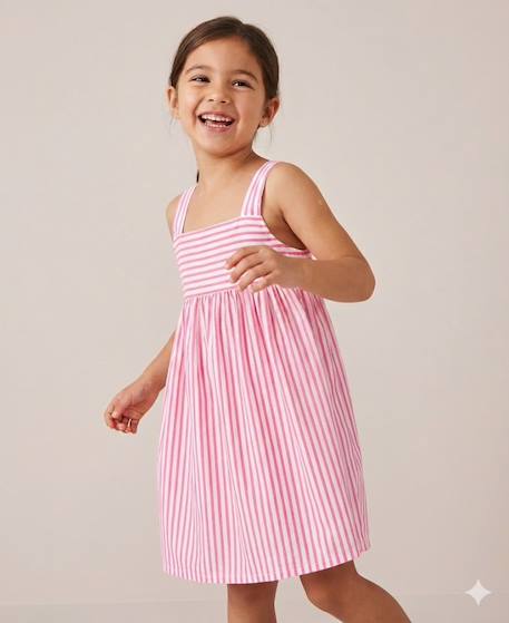 Fille-Robe-Robe sans manches 100% coton fille