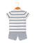 Ensemble short + haut 100% coton bébé garçon Fond blanc raye bleu 2 - vertbaudet enfant 