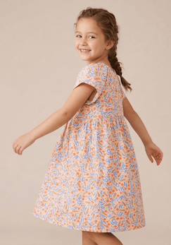 -Robe manches courtes 100% coton fille