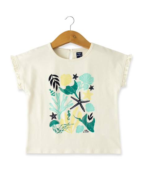 Fille-T-shirt, sous-pull-T-shirt manches courtes 100% coton fille