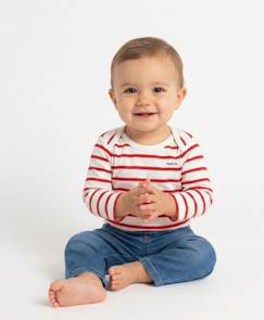 -Mariniere manches longues 100% coton bébé fille
