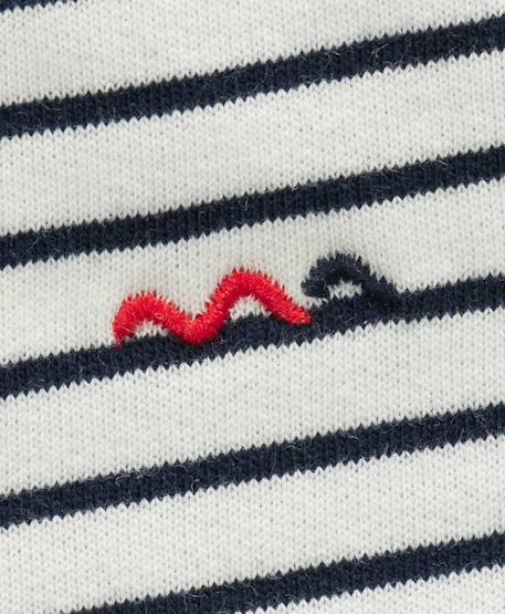 Veste à capuche bébé garçon Fond naturel raye indigo 3 - vertbaudet enfant 