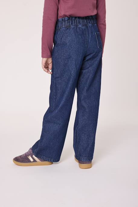 Pantalon 100% coton fille Denim bleu 2 - vertbaudet enfant 