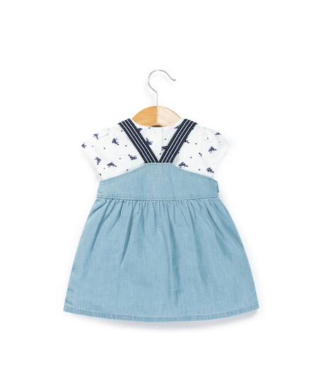 Ensemble robe + haut 100% coton bébé fille Denim clair 2 - vertbaudet enfant 