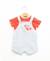 Ensemble salopette + haut 100% coton bébé garçon Fond blanc casse raye bleu 1 - vertbaudet enfant 