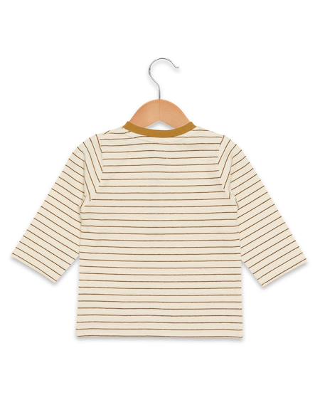 Mariniere manches longues 100% coton bébé garçon Fond grege raye marron 2 - vertbaudet enfant 