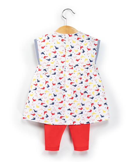 Ensemble robe + bas 100% coton bébé fille Imprime 2 - vertbaudet enfant 