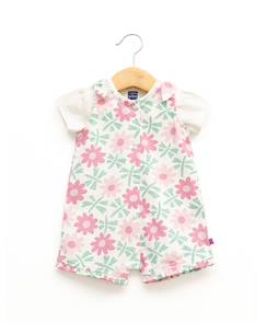 -Ensemble salopette + haut 100% coton bébé fille