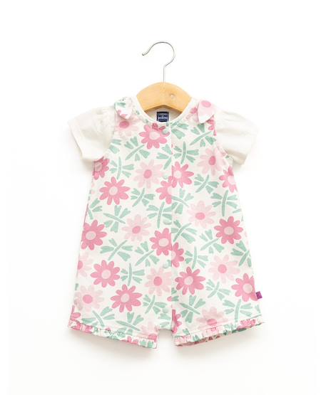 Bébé-Ensemble-Ensemble salopette + haut 100% coton bébé fille