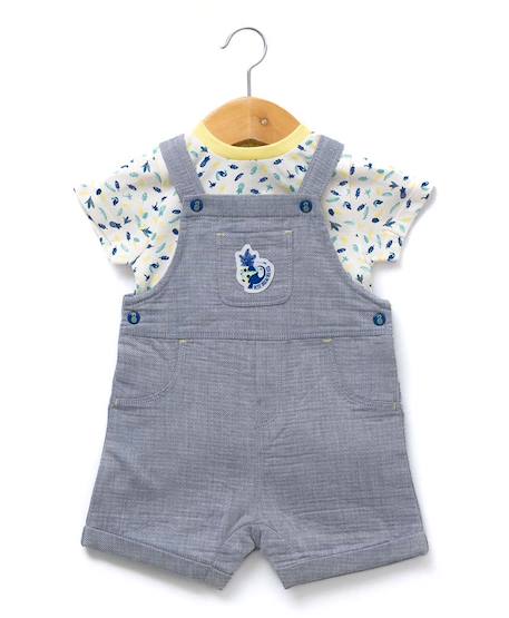 Bébé-Ensemble-Ensemble salopette + haut 100% coton bébé garçon