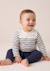 Body manches longues bébé Fond naturel raye indigo 1 - vertbaudet enfant 