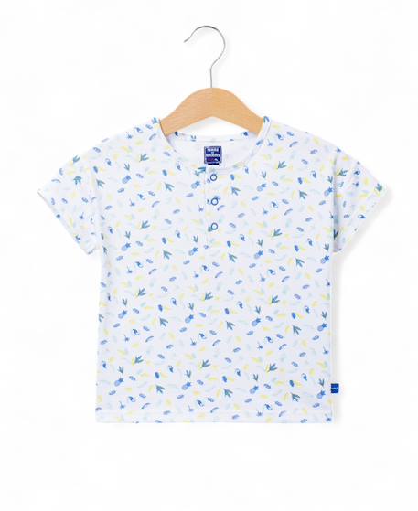 Ensemble short + haut 100% coton bébé garçon Imprime bleu fond blanc casse 3 - vertbaudet enfant 