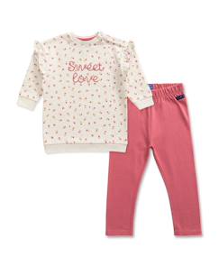 -Ensemble robe + bas 100% coton bébé fille